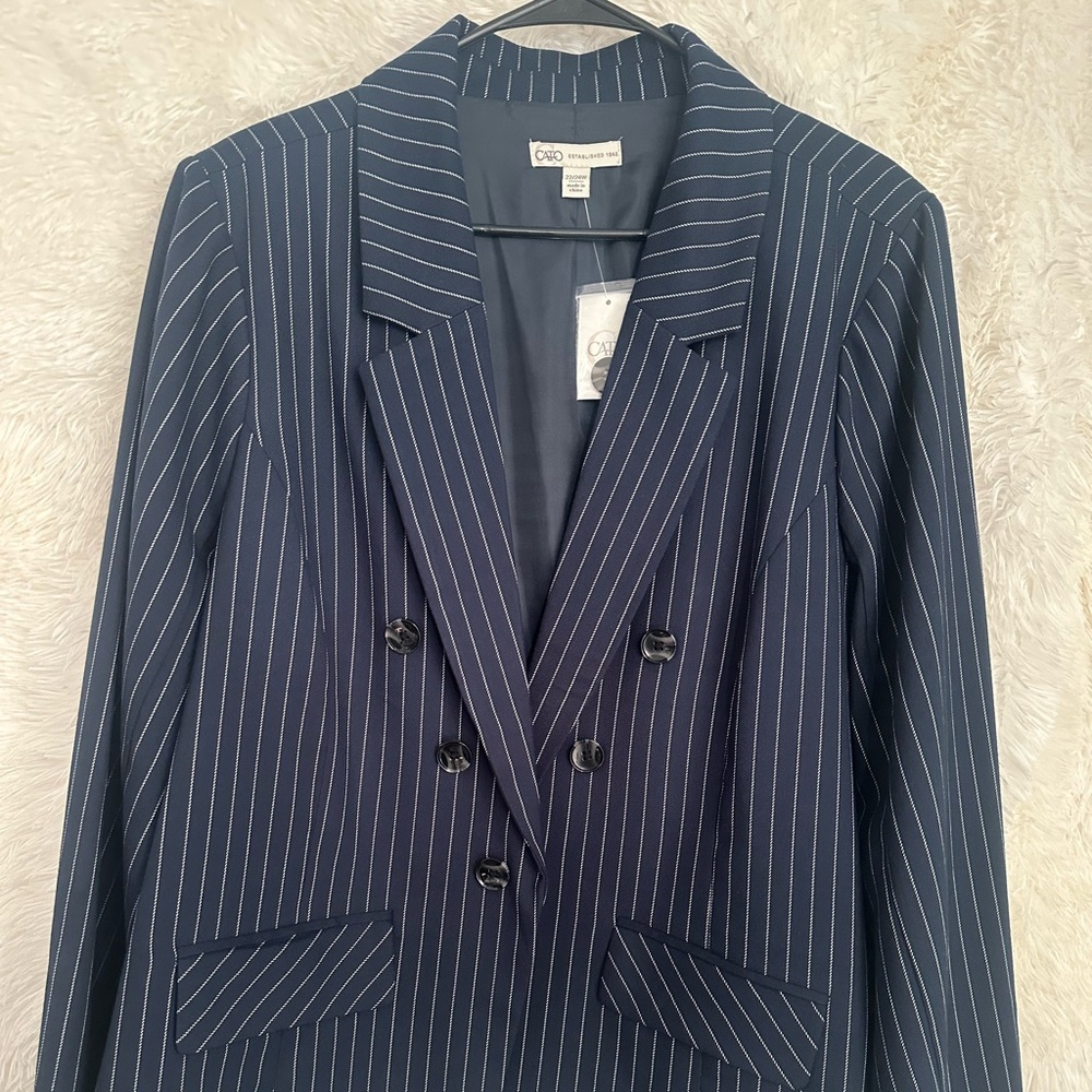 Blue and White Pin Stripe Blazer